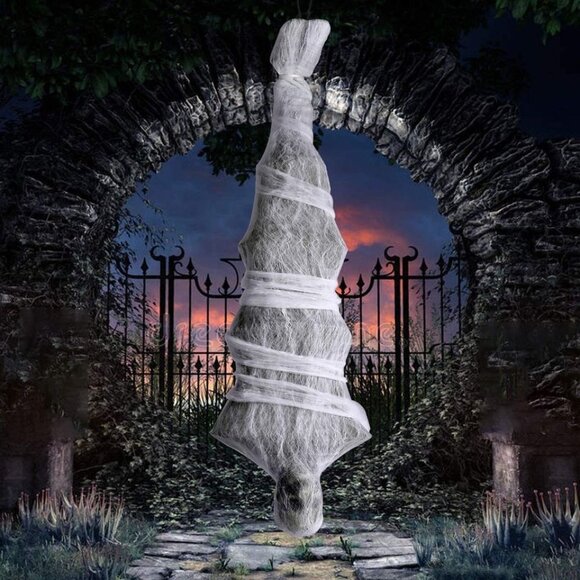 72 Inch Halloween Cocoon Outdoor Decorations, Scary Hanging Cocoon Corpse Props